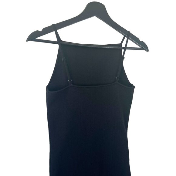 Zara Black Sleeveless Square Neckline Mini Knit Bodycon Dress Small - Picture 5 of 12